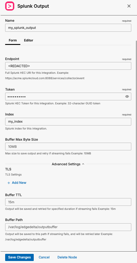 Edge Delta Splunk Output Edge Delta Documentation